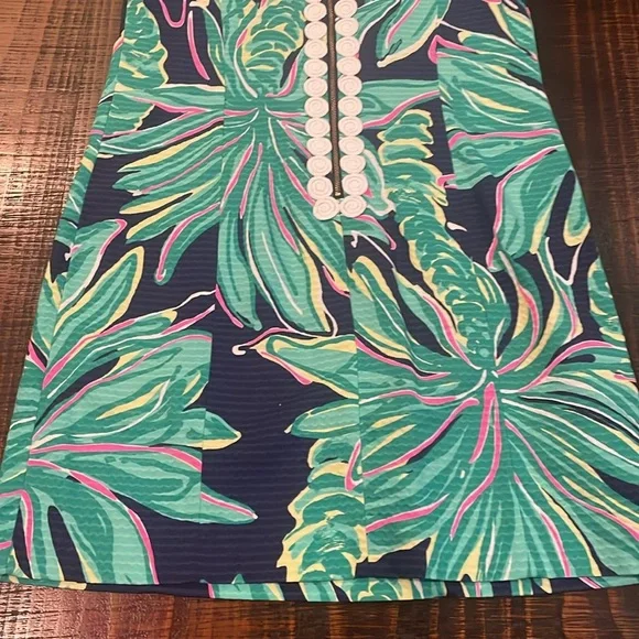 Lilly Pulitzer Cathy Tiger Palm green shirt dress - Picture 4 of 9